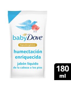 Jab&oacute;n Liquido Corporal Dove Humectaci&oacute;n Enriquecida Refill 180 Ml.