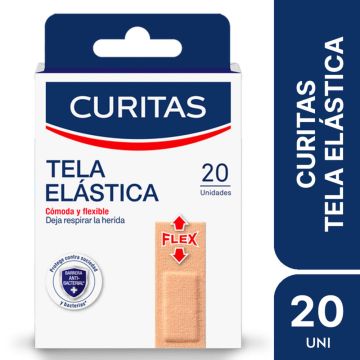 Apósitos Adhesivos Tela Elástica Ideal Para Heridas en Articulaciones Curitas x 20 Ud.