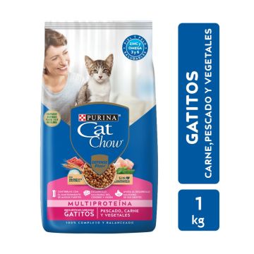 Gatitos Pescado Carne Vegetales Cat Chow x 1 Kg.