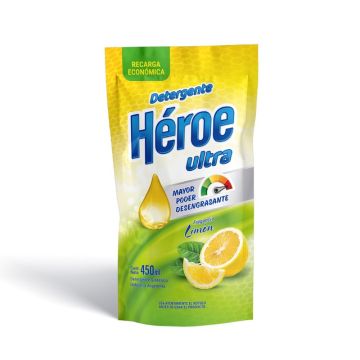 Detergente Ultra Limon Dp Heroe 450 Ml.