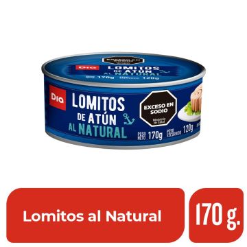 Lomitos de Atún al Natural Dia 170 Gr.