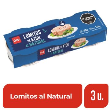 Lomitos de Atún Al Natural Dia x 3 Ud.
